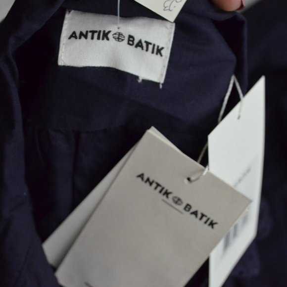 NWT $332 Antik Batik Navy Diane Big Long Sleeve Blouse - Picture 9 of 10